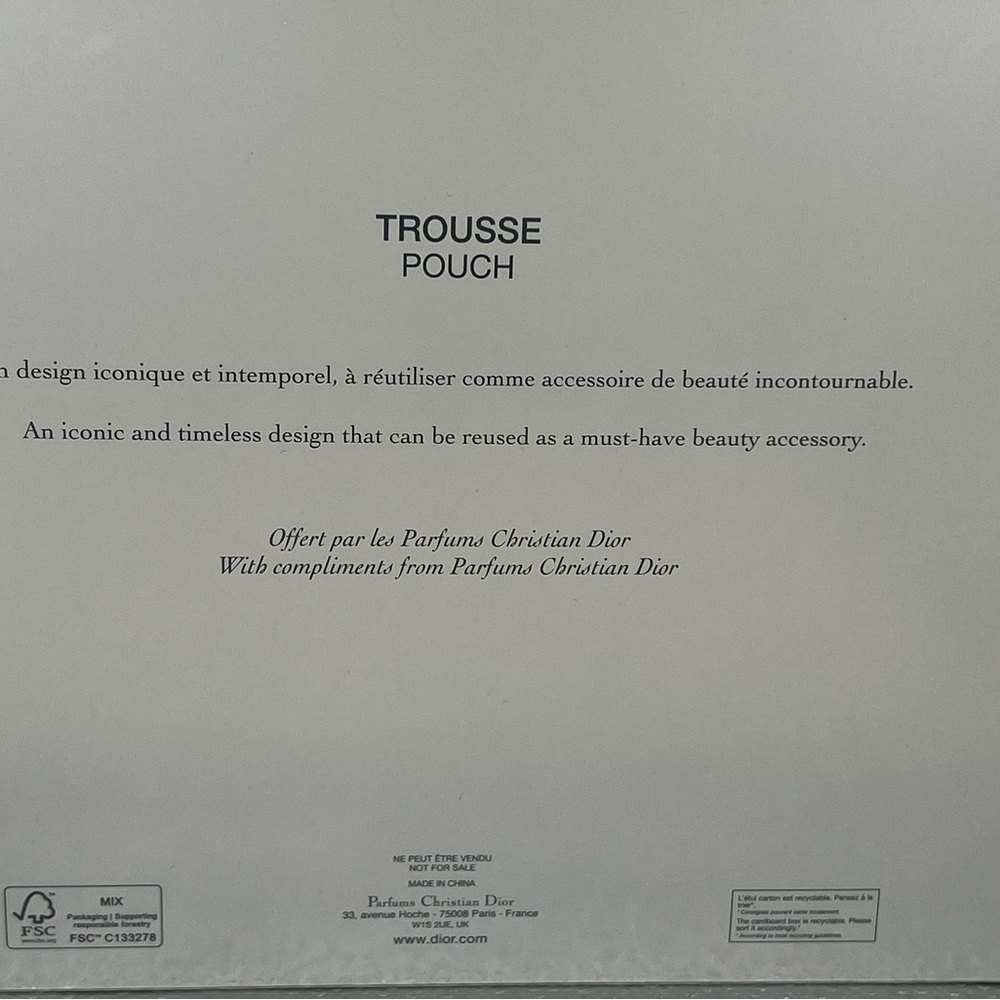 “TROUSSE POUCH” Christian Dior Cosmetic bag.